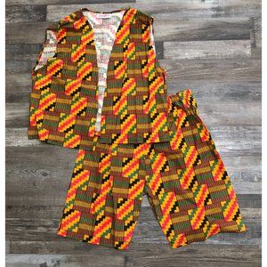 Vintage Freedom Wear Mens One Size Multi Color Vest & Shorts SET Made USA